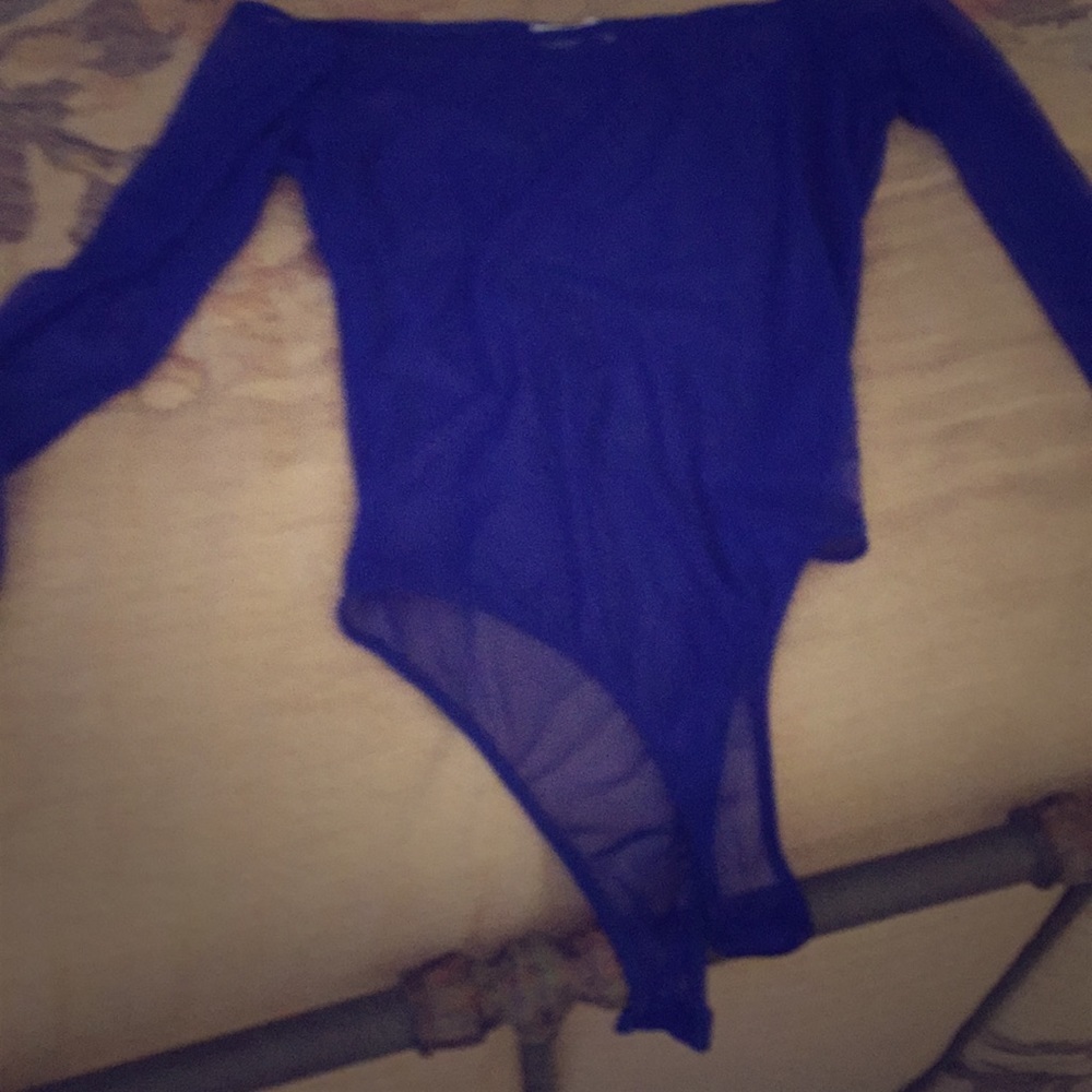 See through body suit with snaps